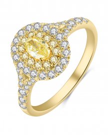 MULTI TONE OVAL DIAMOND ENGAGEMENT RING (TR4154)